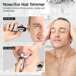 Ear and Nose Hair Trimmer Clipper – 2021 Professional Painless Eyebrow & Facial Hair Trimmer for Men Women, Battery-Operated Trimmer with IPX7 Waterproof, Dual Edge Blades for Easy Cleansing Black