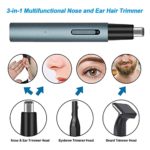Nose and Ear Hair Trimmer, Aikufe USB Rechargeable Electric Nose Hair Trimmer for men and women, 3 in 1 Waterproof Nose Eyebrow Beard Trimmer Clippers Remover Mens Grooming Kit for Men & Ladies (Blue)
