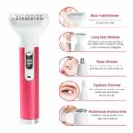 Trimmers for Women 5 in 1 USB Rechargeable Cordless Shaver Set Facial Hair Removal Painless Body Hair Nose Hair Eyebrow Arm Leg Bikini Trimmer for Women