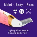 Electric Shaver for Women – Womens Razors Bikini Trimmer Body Hair Removal for Women’s Lips Underarms Arm Area Wet and Dry Painless with 4 Trimming Combs