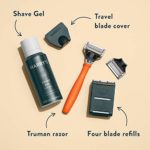 Harry’s Razors for Men – Men’s Razor Set with 5 Razor Blade Refills, Travel Blade Cover, 2 oz Shave Gel (Bright Orange)