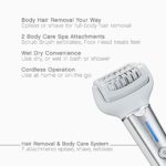 Panasonic Cordless Shaver & Epilator for Women With 7 Attachments, Gentle Wet/Dry Hair Removal, Foot Scrubber & Body Cleansing Brush, ES-EL9A-S