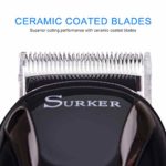 SURKER Hair Clipper Men’s Electric Cordless Hair Trimmer Speed Adjustable Professional Haircut Beard Trimmer Hair Cutting Machine Kit with Ceramic Cutting Head four Attachment Combs