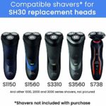 SH30 Replacement Heads for Philips Norelco Shaver Series 3000, 2000, 1000 and S738 with Durable Sharp Blade, Comfortcut Replacement blades, Razor blades for Philips Norelco S1560, SH30 Philips Head