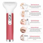 Sdmelld Hair Remover for Women,Painless 5 in 1 Electric Shaver USB Rechargeable,Eyebrow Nose Trimmer,Body Waterproof Bikini Facial Hair Removal for Women (Pink)