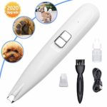 Dog Clippers, Dog Grooming Clippers Kit, Professional Low Noise Grooming Clippers Trimmers, Cordless USB Rechargeable Electric Pet Hair Clippers for Dogs Cats Around Face Paws Eyes Ears Rump White