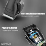 Novah Professional Hair Clippers for Men – Cordless Barber Clipper Hair Cutting Kit, Beard Trimmer Haircut Grooming Set