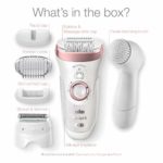 Braun Epilator Silk-épil 9 9-880, Facial Hair Removal for Women, Wet & Dry, Facial Cleansing Brush, Women Shaver & Trimmer, Cordless, Rechargeable, Beauty Kit