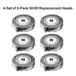 SH30 Replacement Heads for Philips Norelco Series 3000, 2000, 1000 Shavers and S738 Click and Style, ComfortCut Shaving Heads 6 Pack