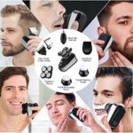 SURKER Mens Electric Shaver Razor 6 in 1 Cordless Bald Head Shaver Rotary Shaver Grooming Kit with Beard Trimmer Clippers Nose Trimmer Facial Brush Wet Dry USB Rechargeable