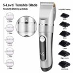 KERUITA Electric Hair Clippers for Men Quiet LED Display Cordless Rechargeable Hair Trimmers Set, IPX7 Waterproof Haircut Barber Trimmer Kit with Hairdressing Cape (Silver)