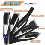 DIKANEO Beard Trimmer Hair Clipper Kit for Men, 10 IN 1 Electric Trimmers Grooming for Nose Ear Facial Body Waterproof USB Rechargeable Mustache Cordless Precision Groomers