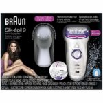 Braun Epilator Silk-epil 9 9-579, Facial Hair Removal for Women, Facial Cleansing Brush, Womens Shaver, Wet & Dry, Cordless and 7 extras