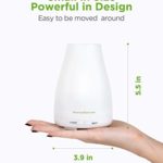 InnoGear Essential Oil Diffuser, Upgraded Diffusers for Essential Oils Aromatherapy Diffuser Cool Mist Humidifier with 7 Colors Lights 2 Mist Mode Waterless Auto Off for Home Office Room, Basic White