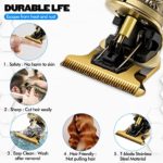 Professional Hair Trimmer Clipper for Men T Blade Liner Outliner Edgers Electric Hair Beard Zero Gapped Trimmer Cordless Haircut & Grooming Kit LCD Display USB Rechargeable Barber Gold