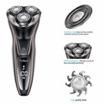 FlySpur Electric Razor for Men,3D Shaver IPX7 Quick Rechargeable100% Waterproof Men’s Rotary Shavers Wet & Dry Mens Razors Pop-up Trimmer with Time Display (Coffee)