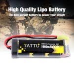 TATTU 8.4V 1600mAh NiMH Flat Battery Pack with Mini Tamiya Female Connector Assembled with 16G Wire