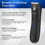 Electric Body Trimmer and Shaver for Men, VIKICON Body Groomer for Groin&Ball w/Light, Pubic Hair Trimmer Replaceable Ceramic Blade IPX7 Waterproof Wet/Dry, Lightweight Male Razor USB Type-C Charging