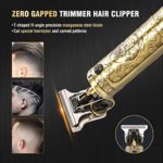 Hair Clippers for Men Professional Zero Gapped Trimmers Beard Body Hair Electric T Blade Outliner Clipper Liners 0mm Bald Zero Gap Grooming Kit LCD Low Noise Cordless Rechargeable with Guide Combs