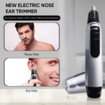 Dual Blade Electric Ear and Nose Hair Trimmer- Personal Hair Removal- Water Resistant Design- Skin Safe- Stainless Steel Blades