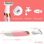 Women’s Electric Shaver Bikini Trimmer Facial Hair Remover for Women Ladies Electric Razor for Face Armpit Arms Legs Bikini Area – Painless Rechargeable Wet & Dry Hair Removal with Combs (Pink)