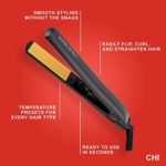CHI Original Ceramic Hair Straightening Flat Iron | 1″ Plates | Black | Professional Salon Model Hair Straightener | Includes Heat Protection Pad