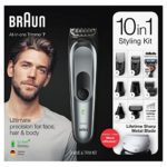 Braun Hair Clippers for Men, MGK7221 10-in-1 Body Grooming Kit, Beard, Ear and Nose Trimmer, Body Groomer and Hair Clipper, Black/Silver