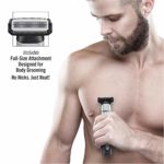 Conair Lithium Ion Powered All-in-1 Men’s Face & Body Trimmer, Cordless/Rechargeable, Silver/Black