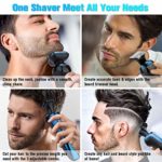 Electric Razor for Men, Mens Electric Shavers, 4 in 1 Dry Wet Waterproof Rotary Shaver Razors, Cordless Face Shaver USB Rechargeable for Shaving Traveling Gift for Dad Husband