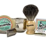 Gentleman Jon Complete Wet Shave Kit | Includes 6 Items: One Safety Razor, One Badger Hair Brush, One Alum Block, One Shave Soap, One Stainless Steel Bowl and Five Razor Blades