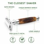 Double Edge Safety Razor with Long Natural Bamboo Handle | Safety Razor Wood | Eco Friendly | For Men or For Women | Sustainable and Durable | Saftey Razor | Bambaw