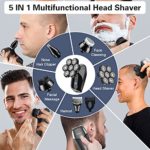 Head Shaver, KENSEN Upgrade 5 in 1 Head Shavers for Bald Men, Cordless USB Rechargeable LED Display Electric Razor, Waterproof Wet/Dry Mens Grooming Kit with Box Package