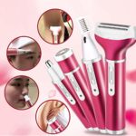 Epilator for Women Hair Removal 4 In 1 Electric Epilator Hair Shaver Lady’s Rechargeable Electric Trimmer Remover Waterproof Razor for Bikini Area,Nose,Armpit,Underarms,Nose,Body Hair