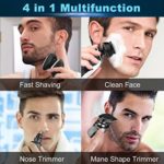 Electric Razor for Men, Mens Electric Shavers, 4 in 1 Dry Wet Waterproof Rotary Shaver Razors, Cordless Face Shaver USB Rechargeable for Shaving Traveling Gift for Dad Husband