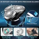 Electric Razor for Men,Viatia Rechargeable Mens Shaver Wet and Dry Electric Razor for Men,Portable Cordless 3D Rotary Shaver, IPX7 Waterproof Mens Razor for Shaving with Sideburn &Nose Hair Trimmer