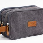 Shubb Toiletry Bag for Men, Mens Dopp Kit Travel Shaving Kit Bag for Shower Water-reistant ( Dark Gray Canvas )