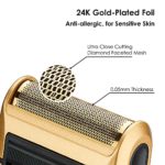 Styleader Aluminum Foil Shaver, with 24K Gold Coated Foil Blade and Popup Beard Trimmer, Rechargeable Electric Razor for Men – Gold