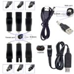 9 PCS Replacement Power Cord 5V Charger USB Adapter Suitable for All Kinds of Electric Hair Clippers, Beard trimmers, Shavers, Beauty Instruments, Desk Lamps, Purifiers, etc. HQ8505 Cable 5521 Adapter