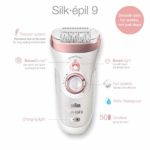 Braun Epilator Silk-épil 9 9-985, Facial Hair Removal for Women, Shaver, Cordless, Rechargeable, Wet & Dry, Facial Cleansing Brush