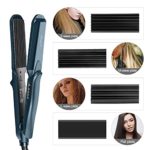 Hair Crimper, CkeyiN Crimping Irons Hair Straightener Flat Iron with 4 Interchangeable Tourmaline Ceramic Plate Adjustable Temperature for All Hair Types