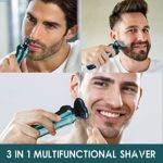 Electric Razor for Men, Mens Electric Razors Beard Shavers for Men Face 3 in 1 Rotary Shavers Nose Sideburn Trimmer Cordless Rechargeable Shaving Kit Wet Dry Use