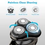 Electric Razor for Men, Cordless Wet/Dry Electric Shaver with Clean Charge Station, Rotary Shaver with PopUp Trimmer, 100% Waterproof, 5 Mins Fast Charging Technology, LED Display
