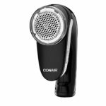 Conair Fabric Shaver – Fuzz Remover, Lint Remover, Rechargeable Fabric Shaver, Black & Scotch-Brite Lint Roller, Works Great on Pet Hair, Clothing, Furniture and More, 3 Rollers, 100 Sheets Per Roller