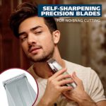 Wahl Mustache and Beard Trimmer with Precision Ground Blades and 8 Different Trimming Lengths – Model 5537-420