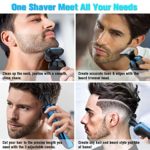 Electric Razor for Men Shavers for Men Electric Razor, 4 in 1 Dry Wet Waterproof Rotary Men’s Face Shaver Razors, Cordless Face Shaver USB Rechargeable for Shaving Ideas Gift for Dad Husband