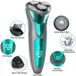 Seaboat Electric Shaver for Men – Waterproof 3D Rotary Electric Razor with Pop Up Beard Trimmer Wet and Dry Use, Rechargeable Cordless for Daily Use …