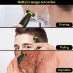 Beard Trimmer for Men Professional,ROCKUBOT Electric Razor for Men,Electric Single Blade Wet Dry Shaver,USB Rechargeable Waterproof Electric Trimmer Set,Includes 2 Blades and 3 Interchangeable Combs