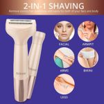 Electric Razors for Women ?Womens Electric Razor 2 in 1 for Leg Face Arm Bikini Armpit Pubic Hair , Electric Shaver for Women Painless Cordless?Rechargeable Portable Face Shavers for Women