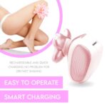 Meeteasy Electric Leg Shaver for Women – Rechargeable Painless Lady Razor for Leg Face Lips Body Underarms Armpit – Female Cordless Bikini Trimmer (Pink)