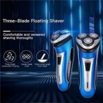 Professional Hair Clippers for Men, Men Floating Shaver Electric Razor Haircut Machine for Shaving Face Clean Washable Triple Blade Beard Trimmer Groomer (Color : Black)
